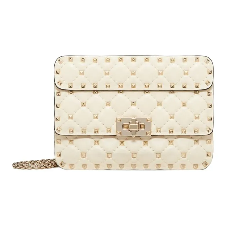 Valentino Leather Shoulder Bag Crossbody Bag Women's White-0