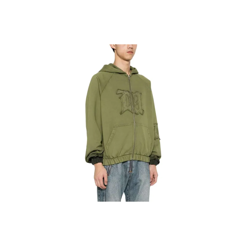 Misbhv Logo-patch Zip-up Cotton Hoodie-2