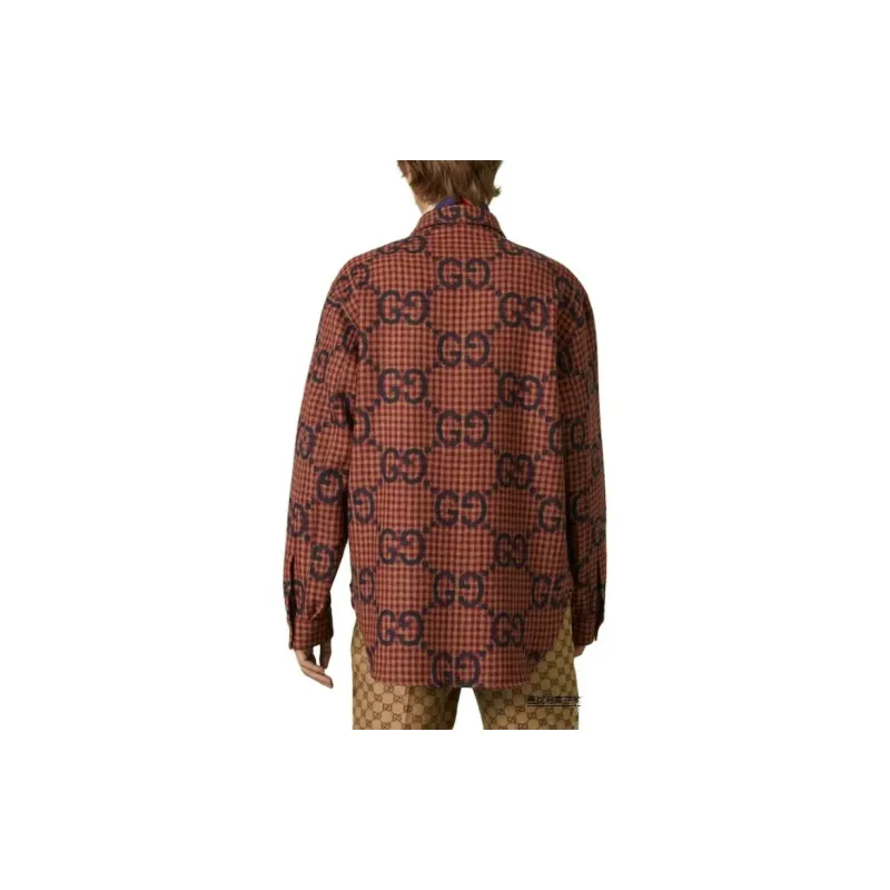 GUCCI Shirts Men Brown-3