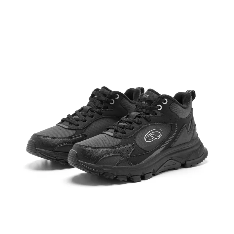 QIAODAN Casual Shoes Women's High Top Black/Lightning Gray-2