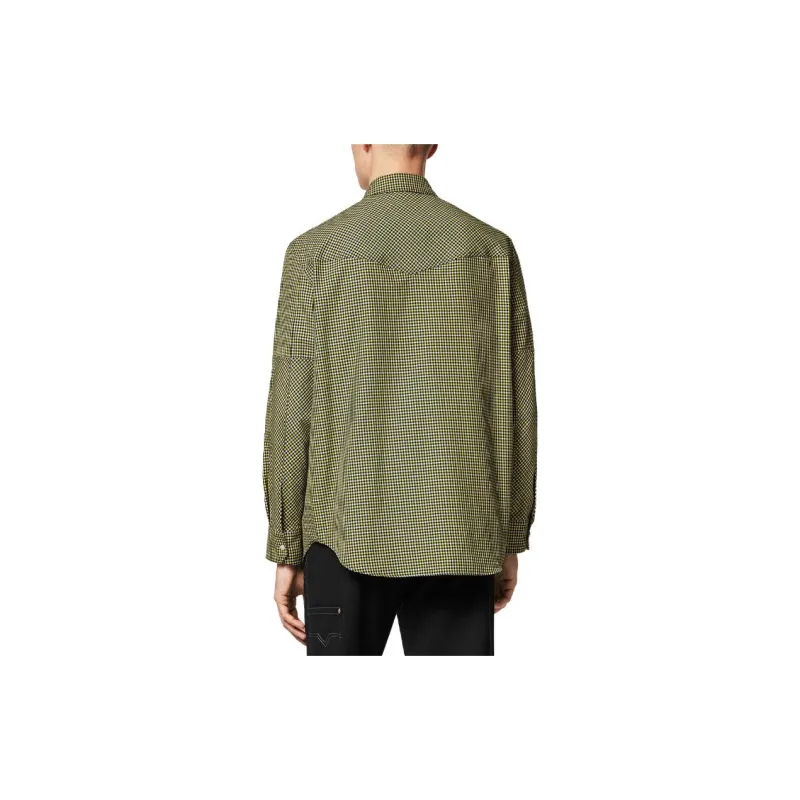 VERSACE Logo embroidered Checked Shirt-3