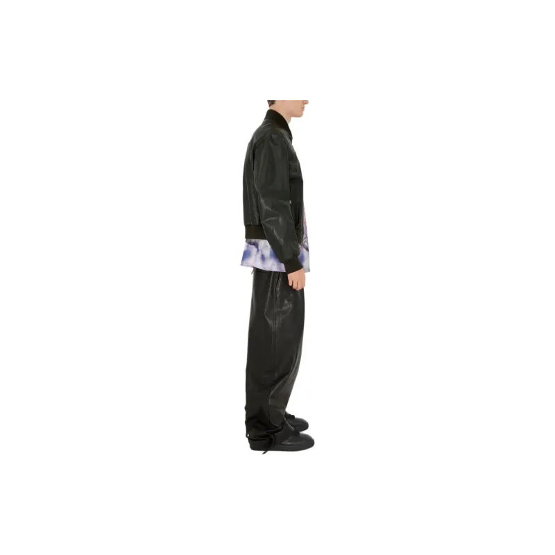 Burberry Zipped Leather Bomber Jacket-4
