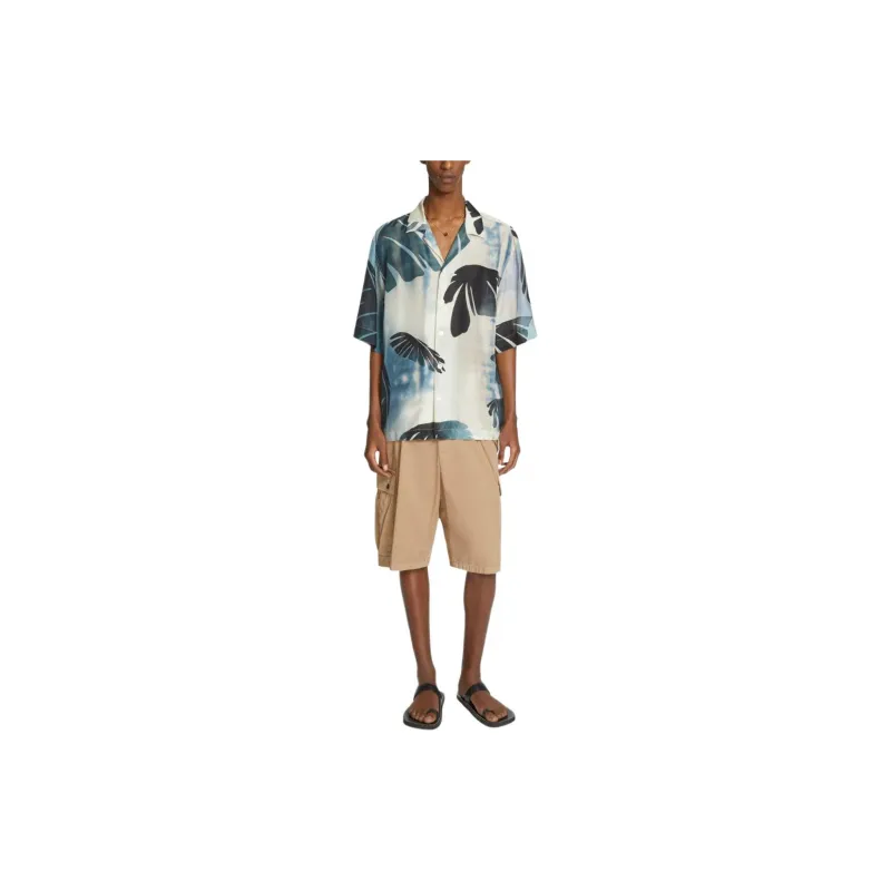 DRIES VAN NOTEN Palm printed Silk Shirt-1