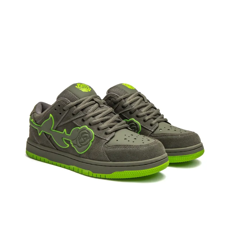 Youthloser Coverage Anti Slip And Wear Resistant Low Top Skateboard Shoes Unisex Brown Green-1