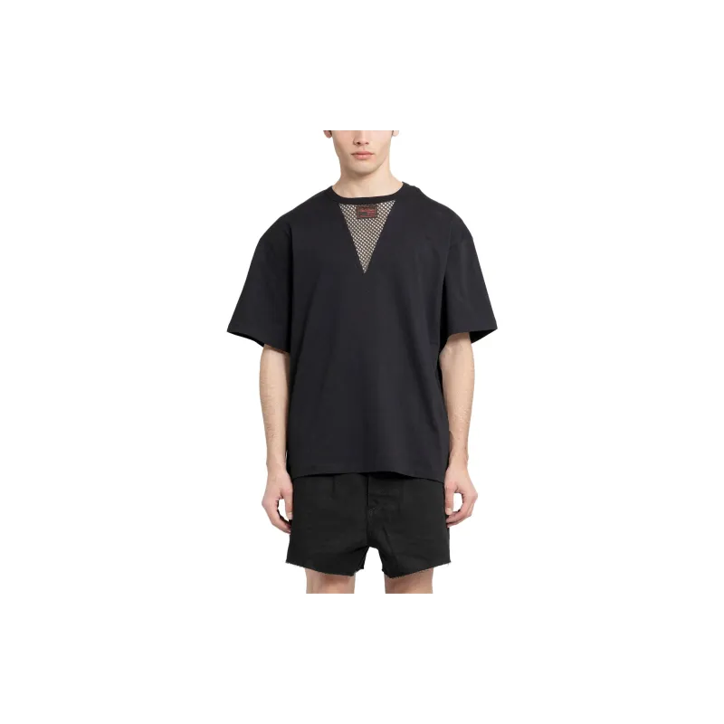 RAF SIMONS Fishnet panel Short sleeve T shirt-2