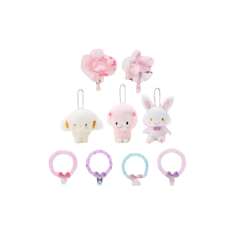 Sanrio Piano Wheat Flour Fairy Pink Heart Girl Collection Wish Bunny Dolls Plush Pendant 8.6cm Height-0
