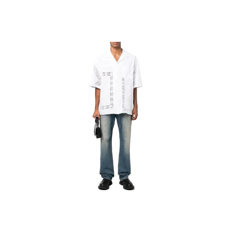 Marine Serre Shirts Men White-2
