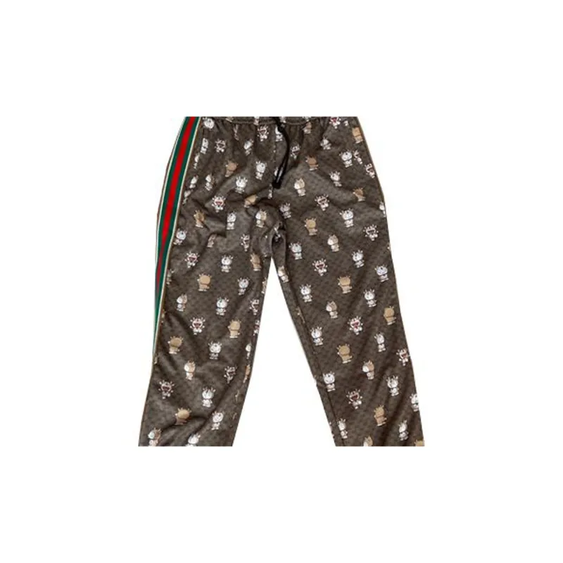 GUCCI Knitted Sports Pants Men's Brown-2