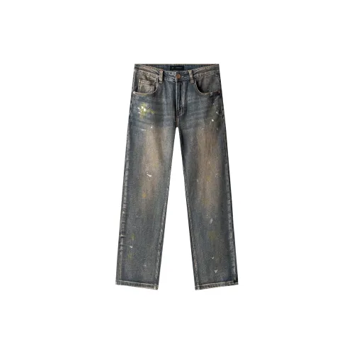 HARSIINCN Jeans Men Familiar Pu-Erh Blue