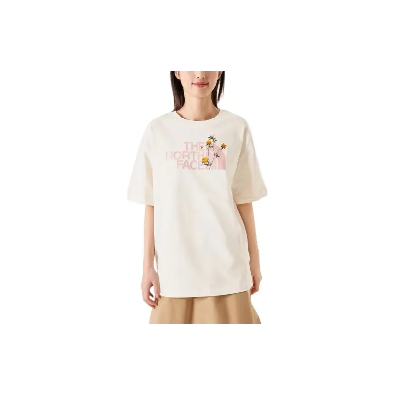 THE NORTH FACE Drop Shoulder Sleeve T Shirt Women's Ecru-1