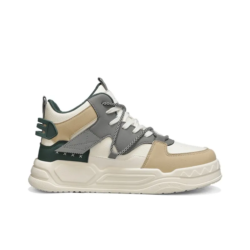 DEERWAY Wear-Resistant Height Increasing Mid-Top Skateboard Shoes Men's-1