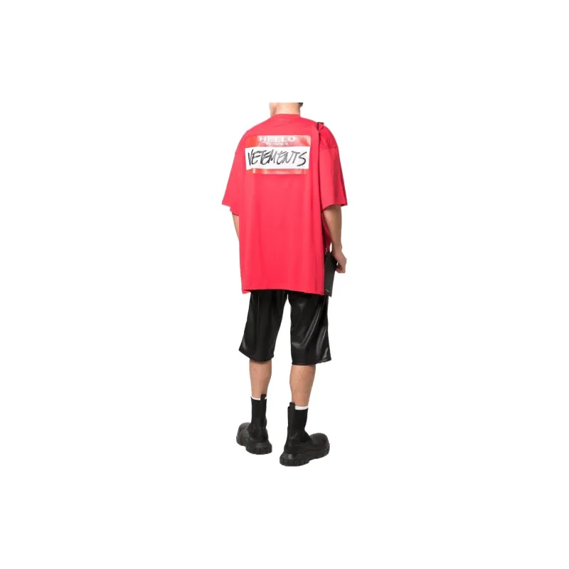 Vetements T-Shirts Unisex Red-2