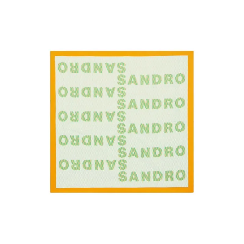 Sandro Mulberry Silk Silk Scarves Women's Green-0