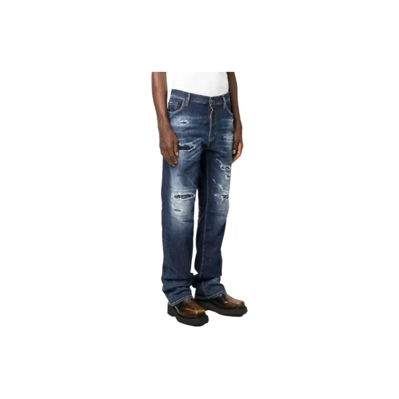 DSQUARED 2 Ripped Faded Straight leg Jeans-4