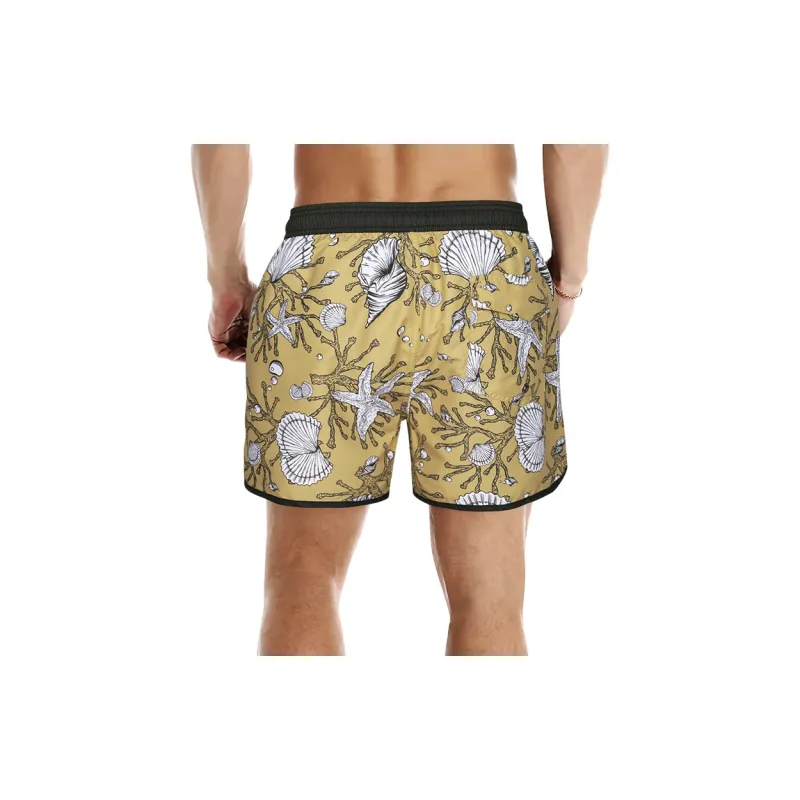 SURFCUZ Beach Shorts Men's Black/Yellow Shell-3
