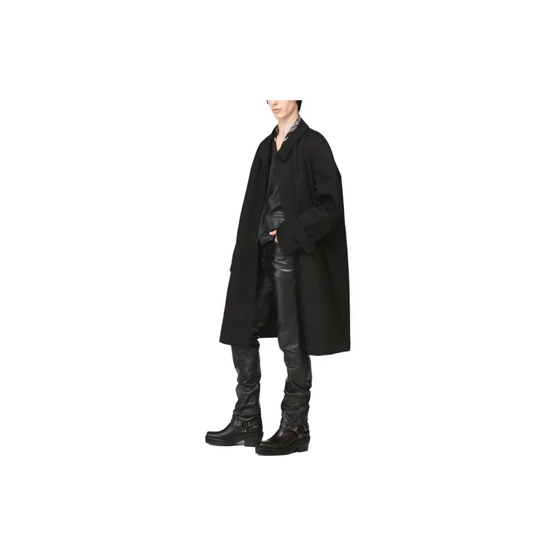 ZARA Trench Coats Men Black-4