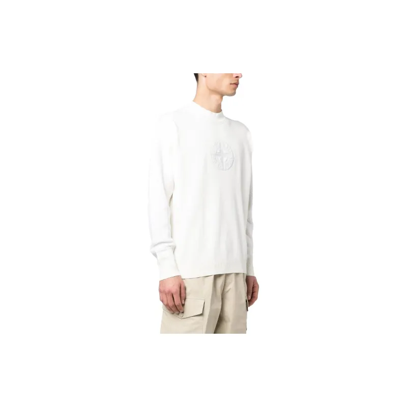 STONE ISLAND Logo Patch Crewneck Knitted Jumper-3