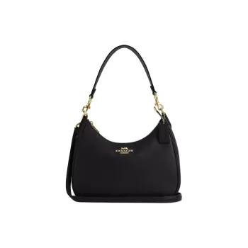 COACH Teri Litchi Grain Leather Crossbody Bag Shoulder Bag Large Size Women's Black