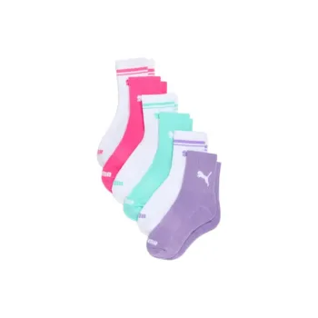 PUMA Women's Half-Terry Low Cut Crew Socks 6 Pairs
