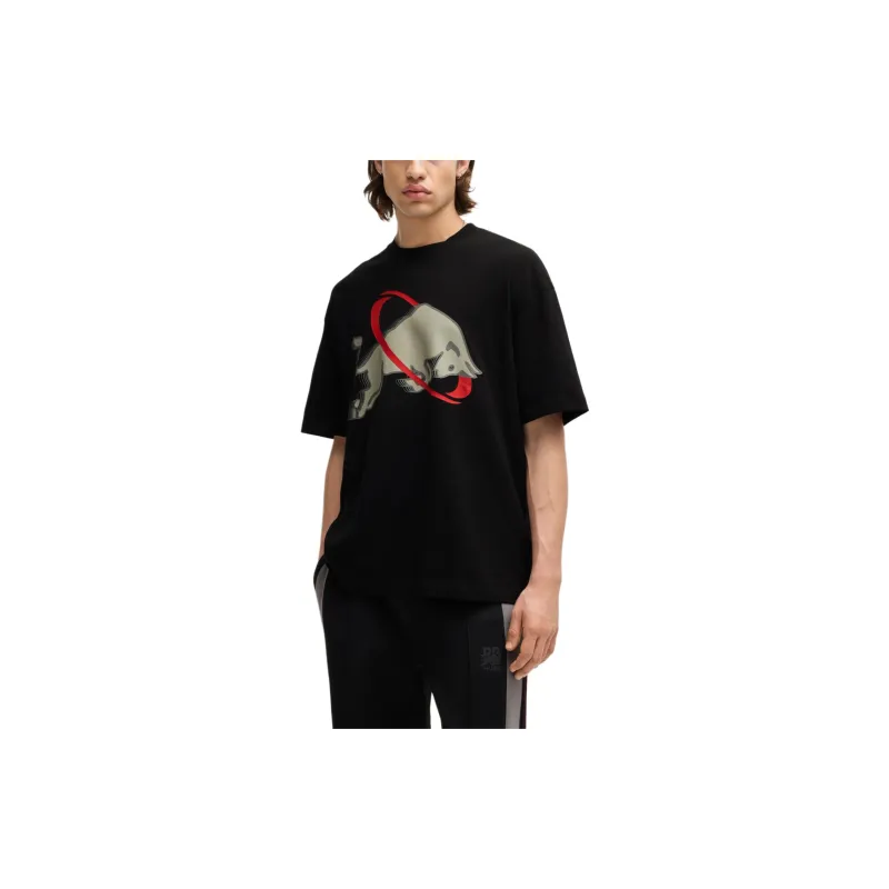 HUGO BOSS X Racing Bulls Bull print Cotton T shirt-2