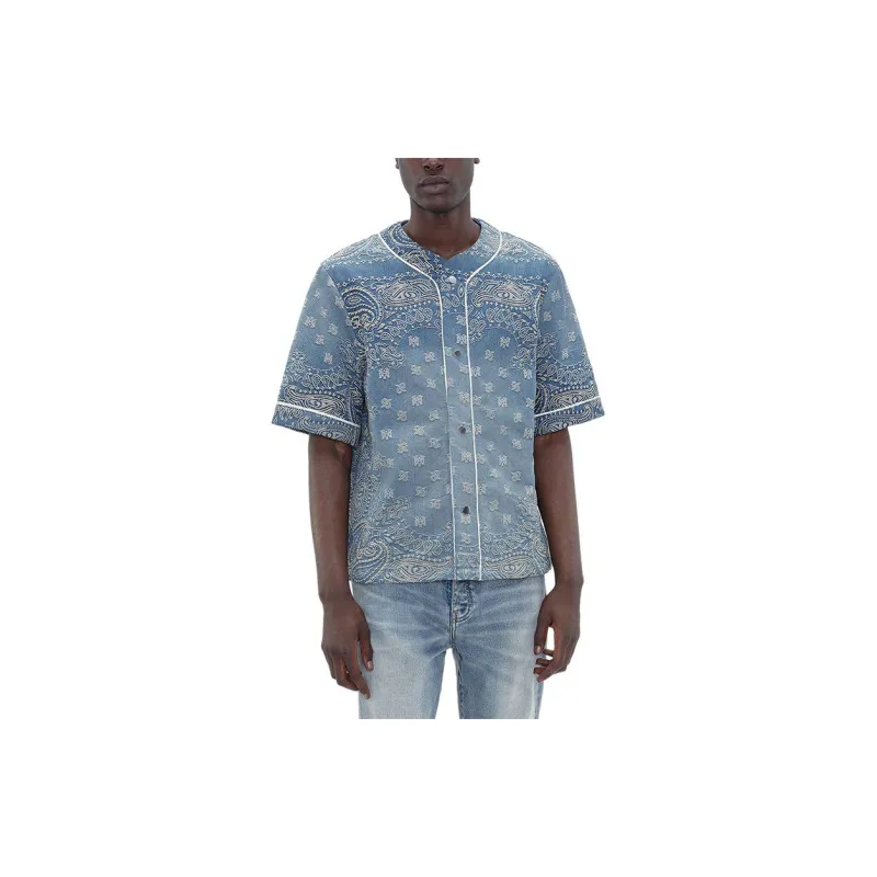 AMIRI Monogram-jacquard Denim Shirt-1