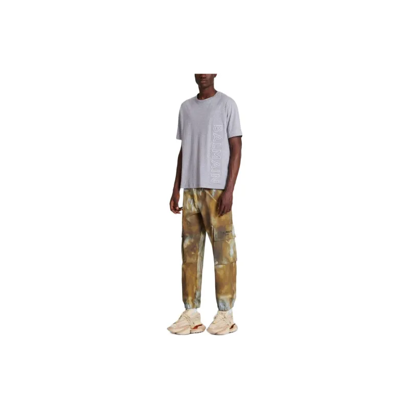 BALMAIN Logo embroidered Organic cotton T shirt-1