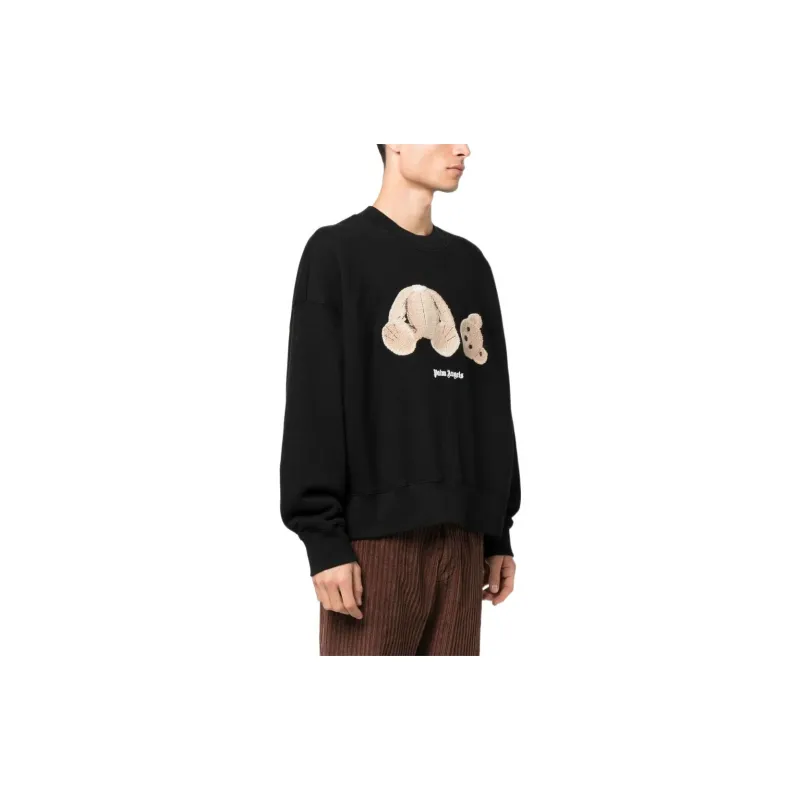 PALM ANGELS Bear Crewneck 'Black'-3