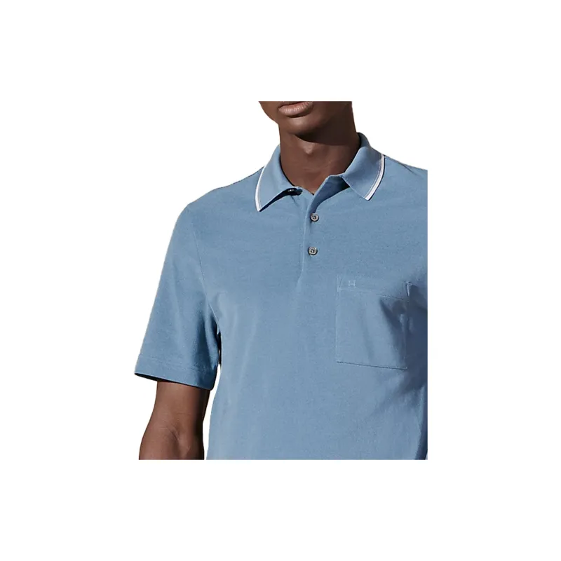 HERMES SS24 Polo Shirt Men's Light Gray Blue-4