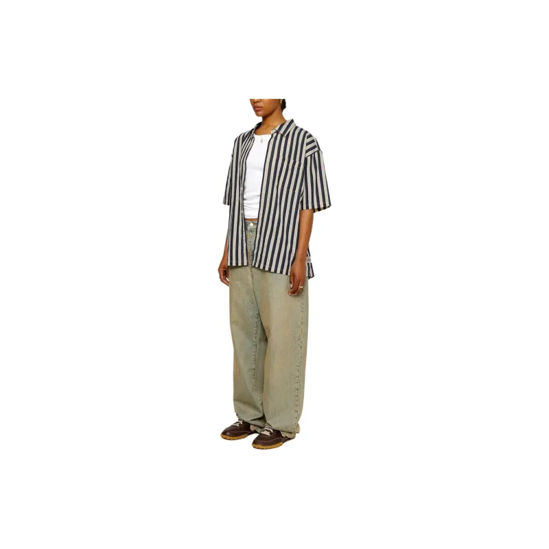 Stussy Boxy Flat Striped Hem Shirt-4