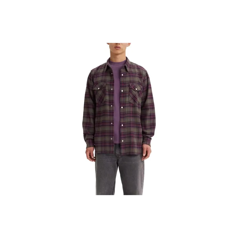 Levis Shirts Men Purple Green-2