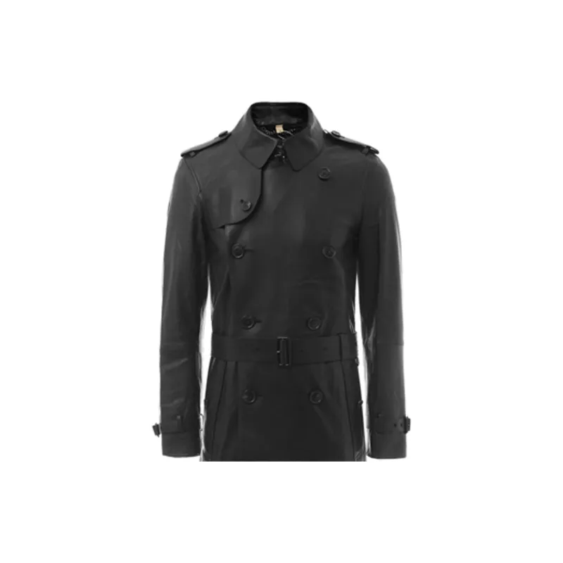 Burberry Leather Jacket Men's Black-4