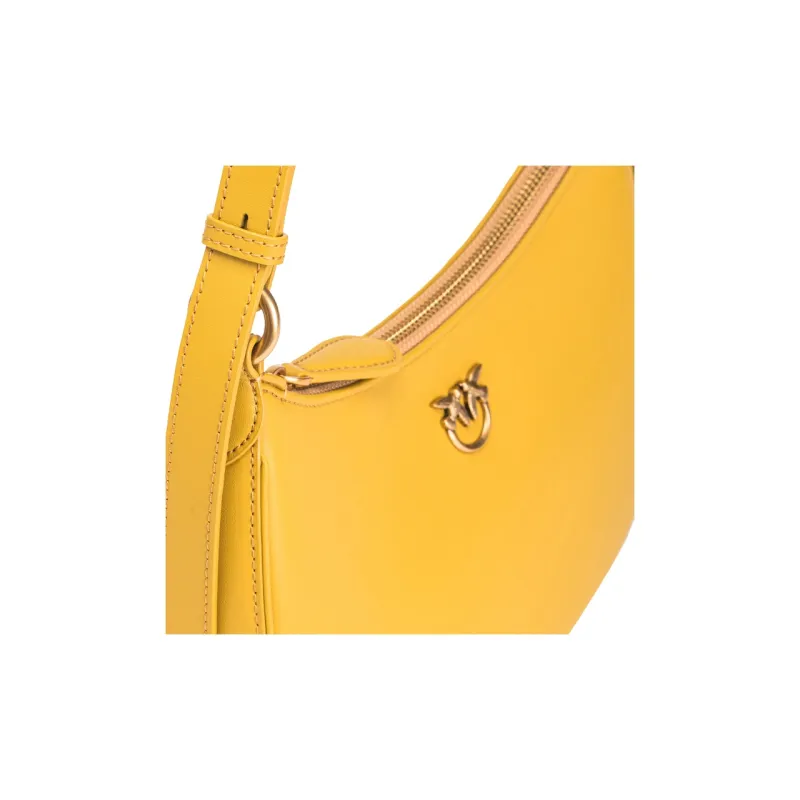 PINKO Love Birds Series Cow Leather Handbag Shoulder Bag Mini Women's Yellow-3