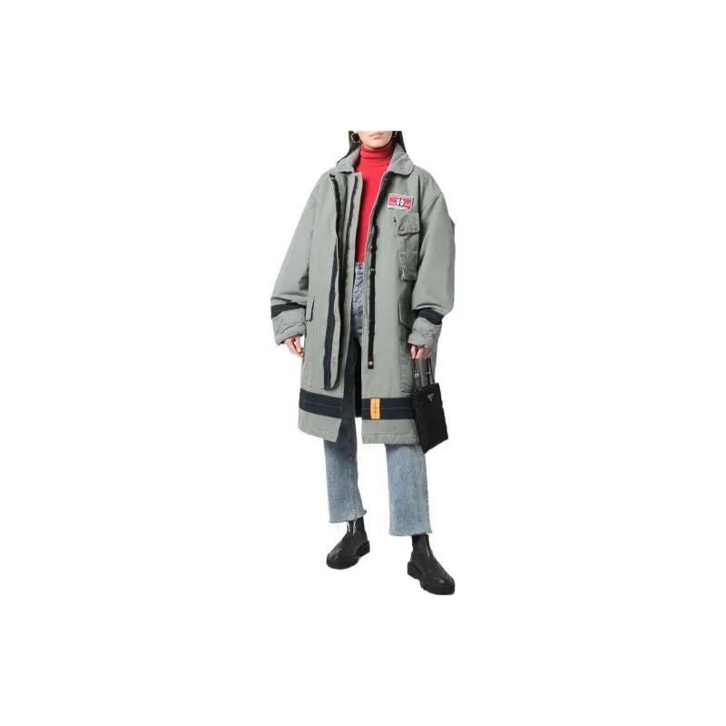 DIESEL Coats Unisex Green-3