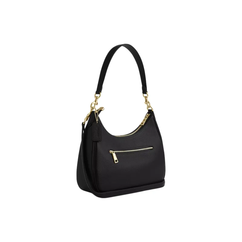 COACH Teri Litchi Grain Leather Crossbody Bag Shoulder Bag Large Size Women's Black-1