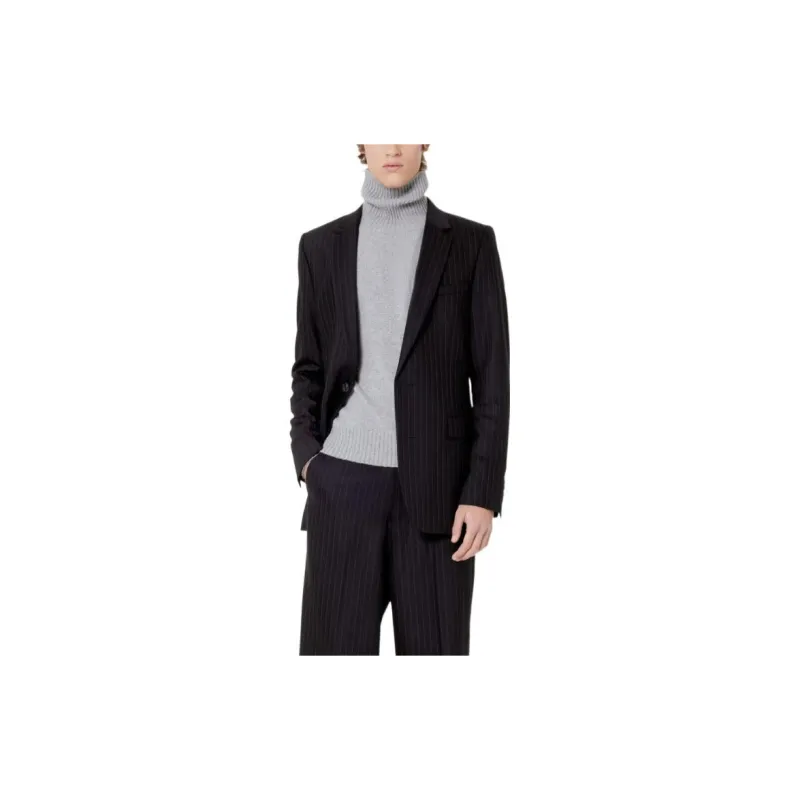 AMIPARIS Pinstripe pattern Single breasted Blazer-2