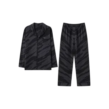 MIIOW Pajama Set Men's Black Zebra Print