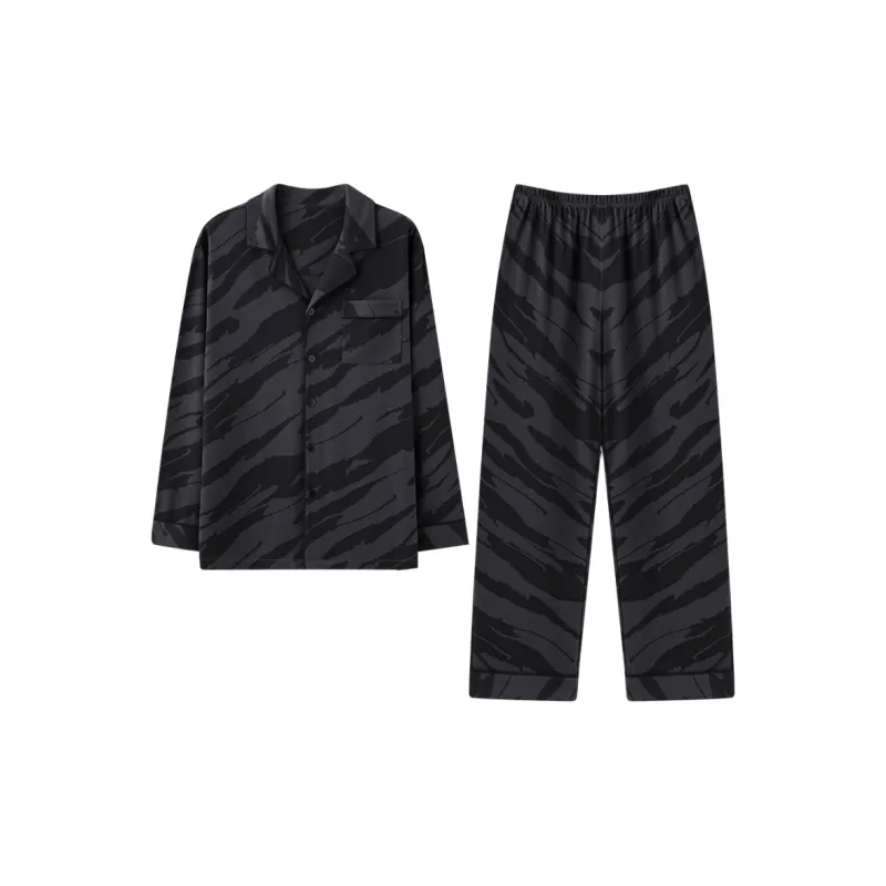 MIIOW Pajama Set Men's Black Zebra Print-0