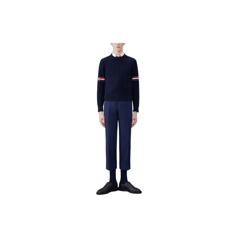 THOM BROWNE RWB Stripe Long Sleeved Crewneck Jumper-4