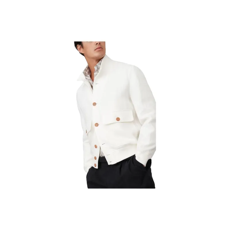 Brunello Cucinelli Long Sleeved Buttoned Bomber Jacket-3