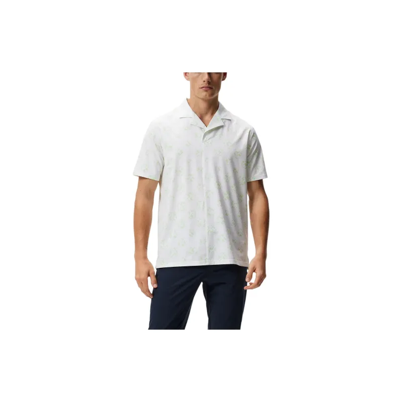 J.Lindeberg Resort Reg Fit Shirt Print Shirt Men's White-4