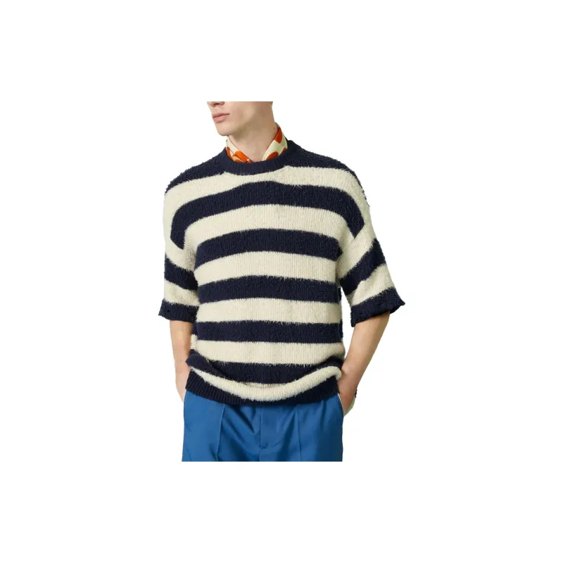 GUCCI Striped Crew neck Brushed Jumper-1