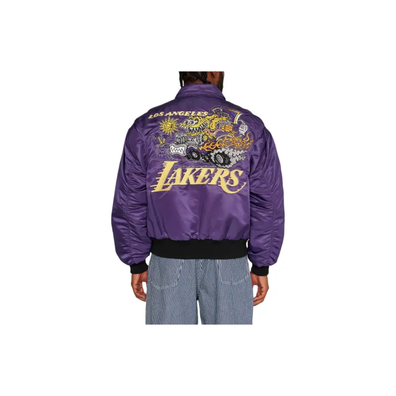 Brain Dead x NBA FW23 Baseball Jacket Unisex Purple-2