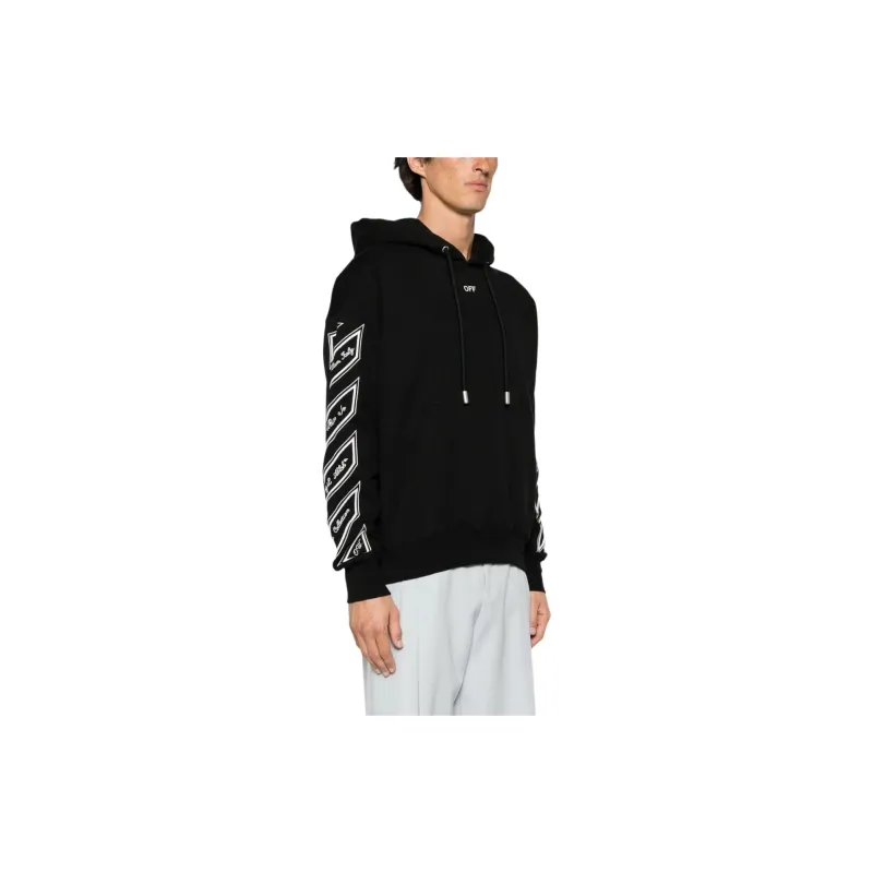 OFF-WHITE Logo-embroidered Cotton Hoodie-4