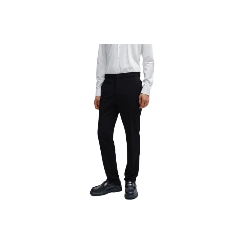 HUGO BOSS Three-Piece Slim-Fit Suit In Performance-Stretch Jersey Business Suits Men's Black-6