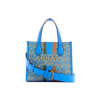 GUESS Artificial Leather Tote Bag Shopping Bag Handbag Mini Women's Turquoise