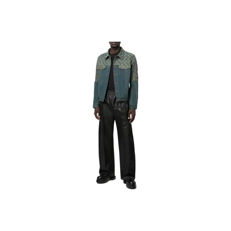 Marine Serre Logo Patch Patchwork Denim Jacket-1