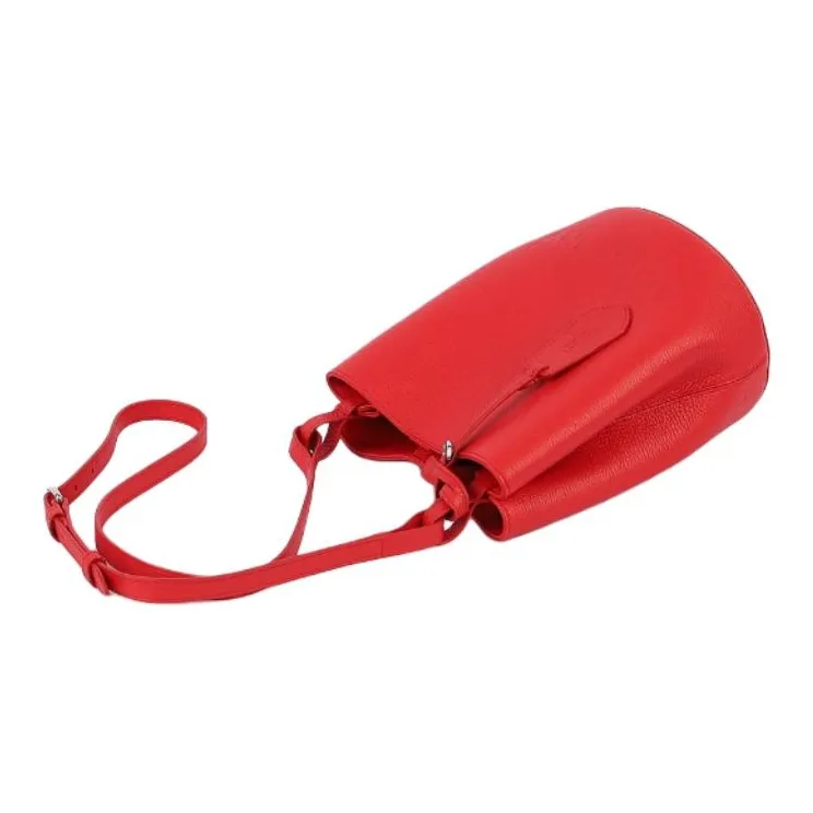 Burberry Cow Leather Bucket Bags Crossbody Bag Shoulder Bag Women's Red-3