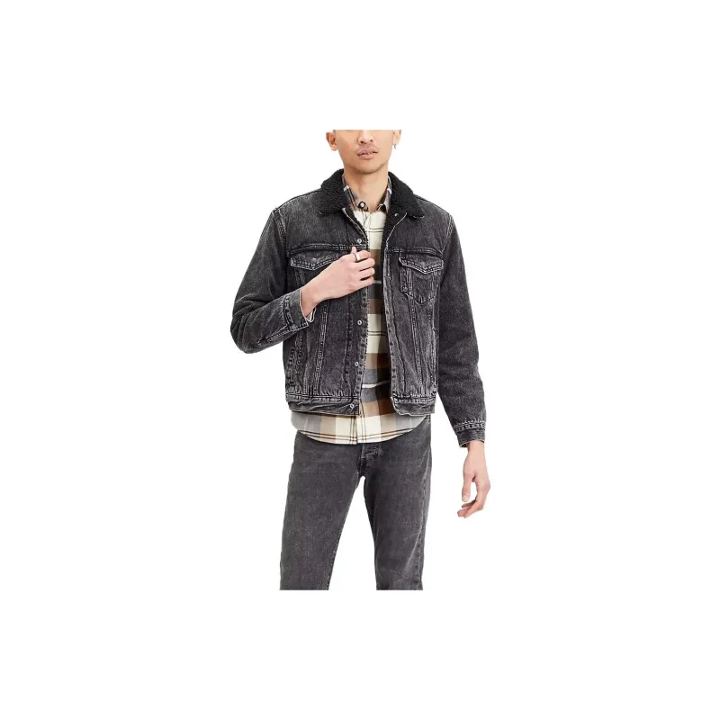 Levis Denim Jackets Men Black-1
