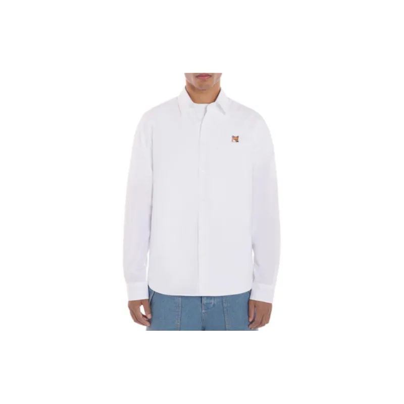 Maison Kitsune Fox Head Patch Long Sleeved Shirt-3
