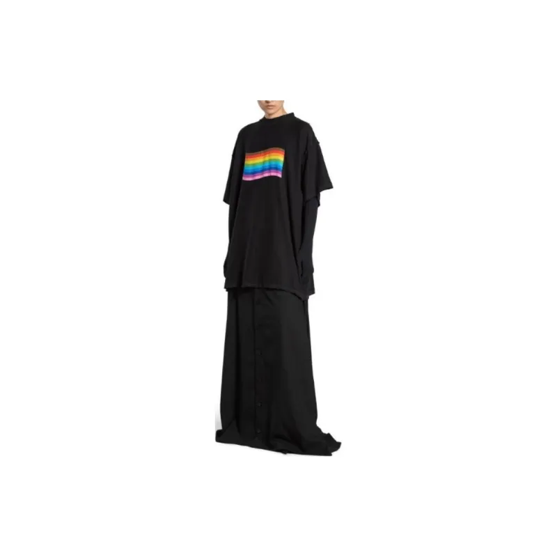 Balenciaga T Shirt Loose Fit Style Unisex Black-3